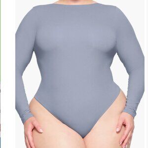SKIMS Fits Everybody Low Back Bodysuit, Slate (blue/grey), size large